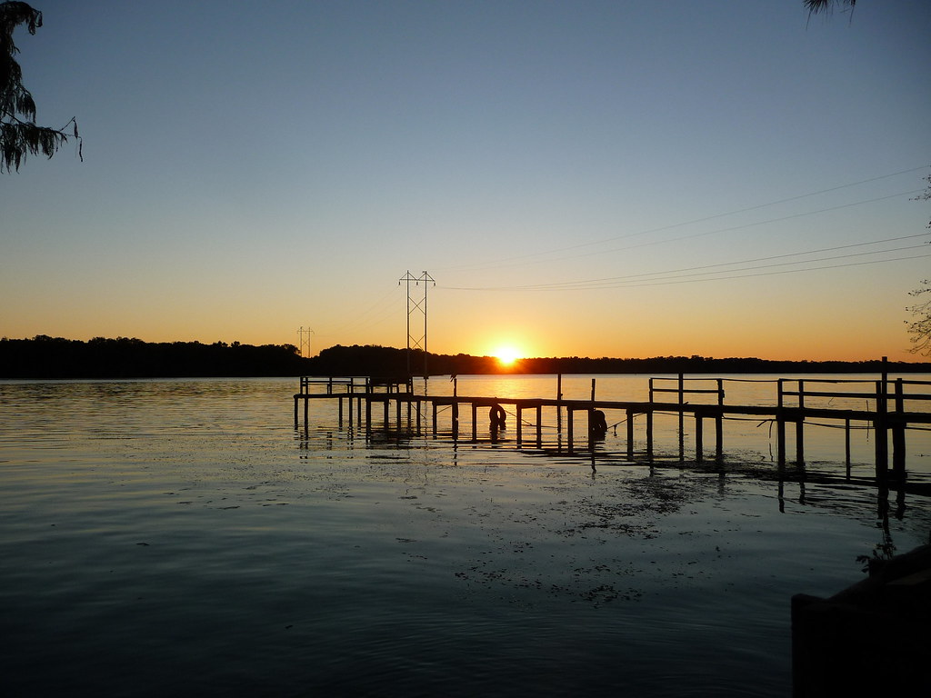 Sunset behing Drayton Island from In Lake Flickr
