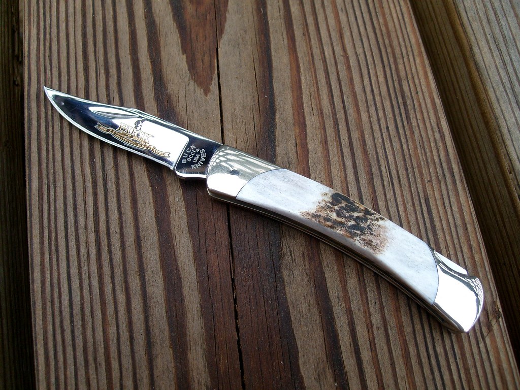 Buck Collectors Club 2008 55 Club Knife Elk Antler Scales.… Flickr