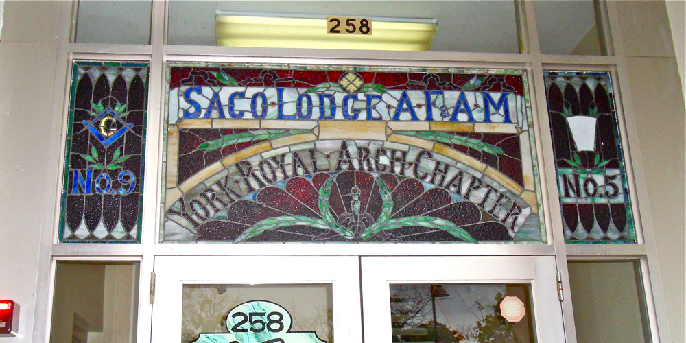 Saco Lodge Stained Glass Sign / Saco, Maine steveartist Flickr