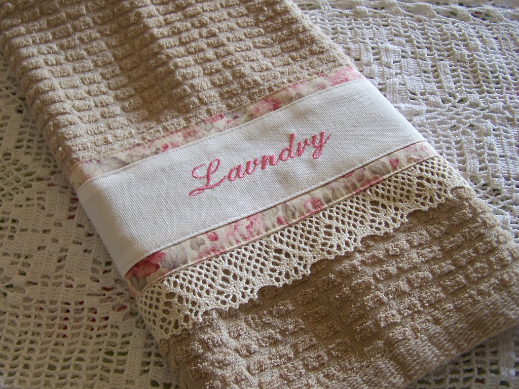 Decorative towel. Laundry hand towel with lace A Decorativ… Flickr
