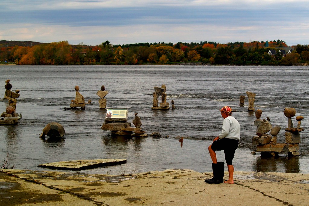 Balanced stone sculptures Ottawa River Ross Dunn Flickr