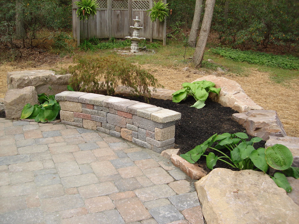 paver patio design with bench Gregory Garnich Flickr