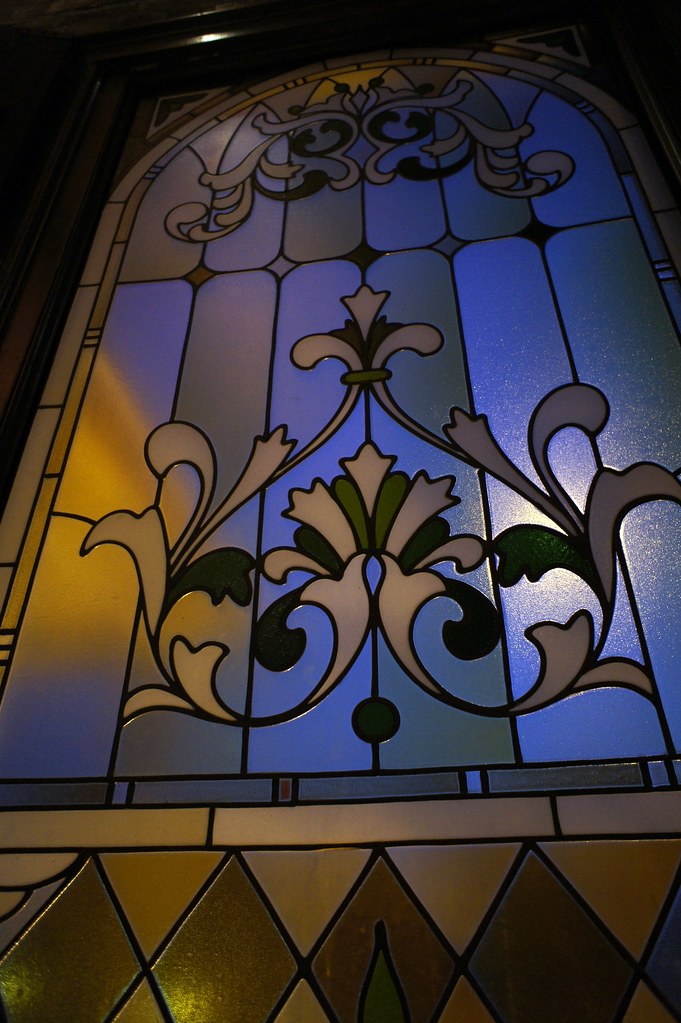 Plastic "stained glass" window in the amazing restaurant, … Flickr