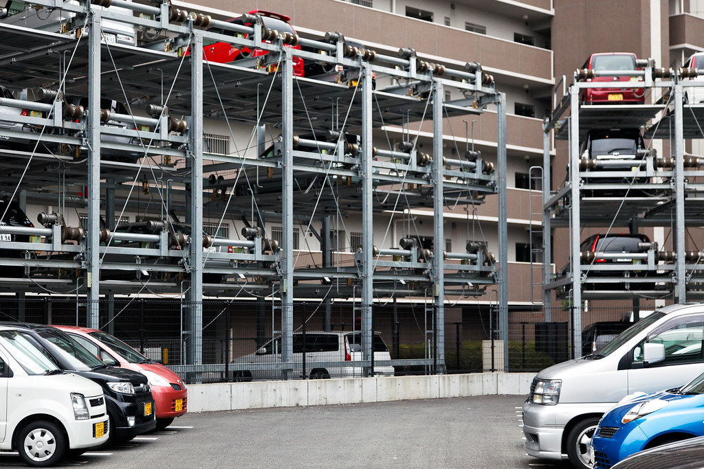Japanese Parking Garage To save space, the cars automatica… Flickr