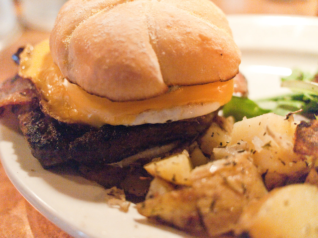 The Feve Brunch Brunch Burger halfpound burger topped w… Flickr