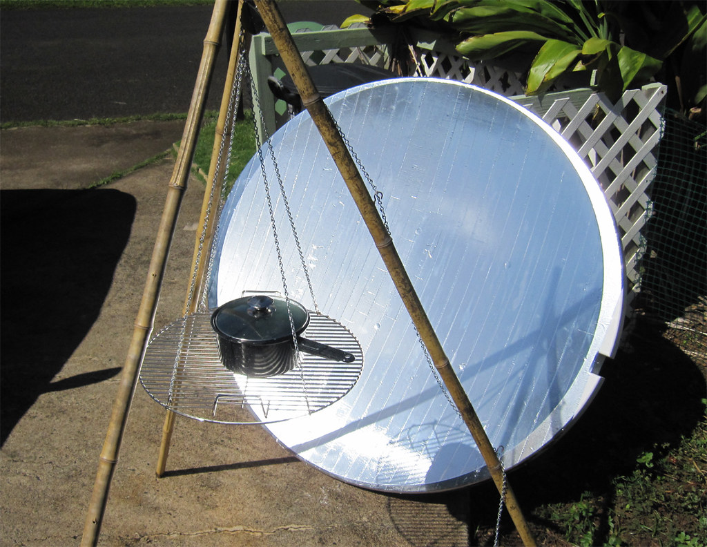 Large TV Dish Solar Cooker This is a solar cooker I made f… Flickr