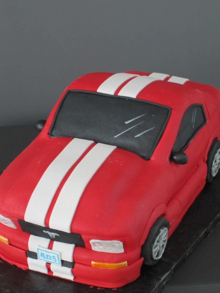 it's all about the racing stripes mustang car cake for a l… Flickr