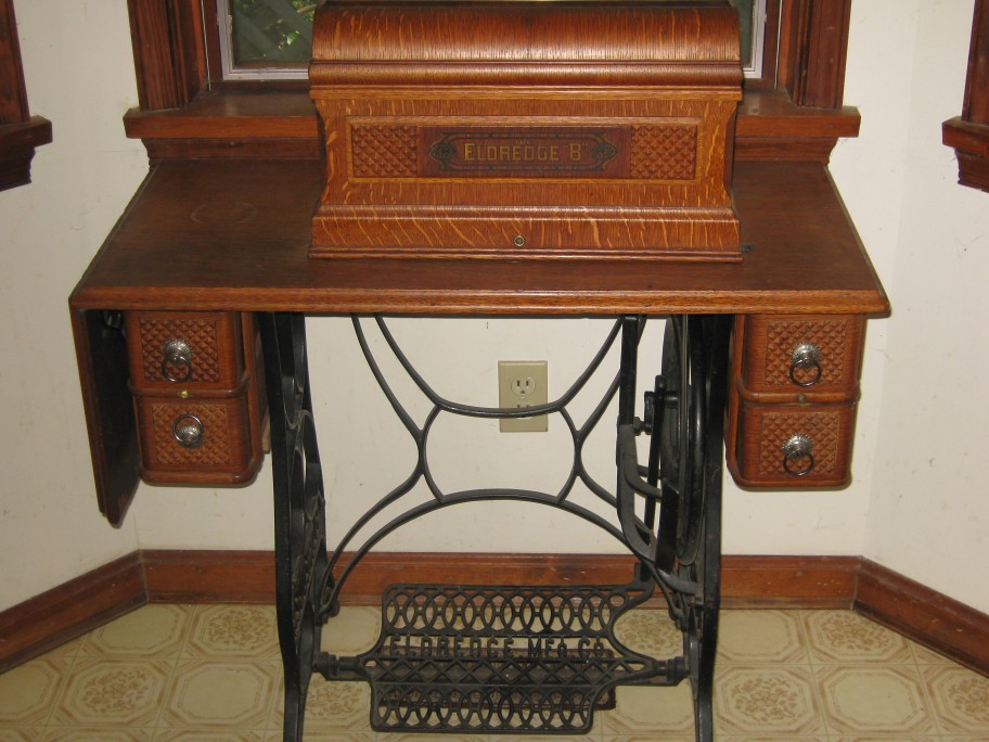 1890's Eldredge B Treadle Sewing Machine, with in p… Flickr