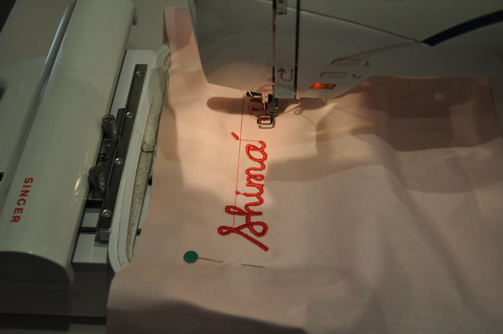 Pillowcase embroidery I'm embroidering "shima' sani" on th… Flickr