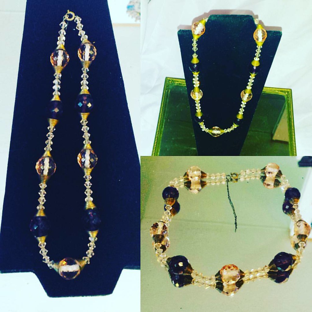 Vintage Crystal Choker Purple and Pink Crystal Beads, beau… Flickr