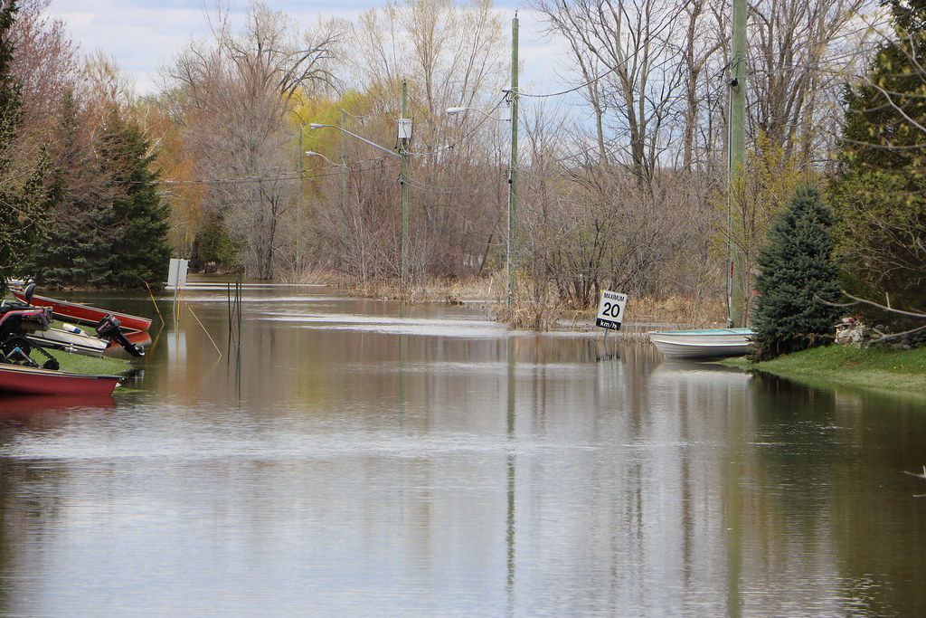 ClarenceRockand Flood damage in ClarenceRockland. Canadian Red