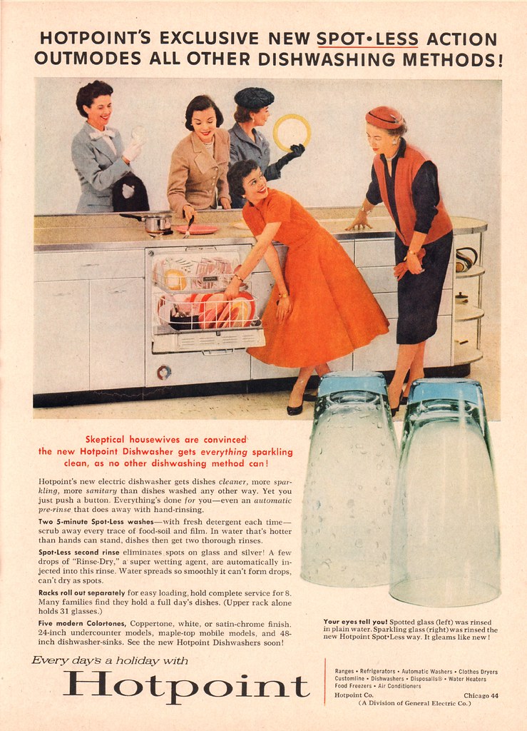 1956 General Electric Hotpoint Dishwasher Advertisement Ti… Flickr