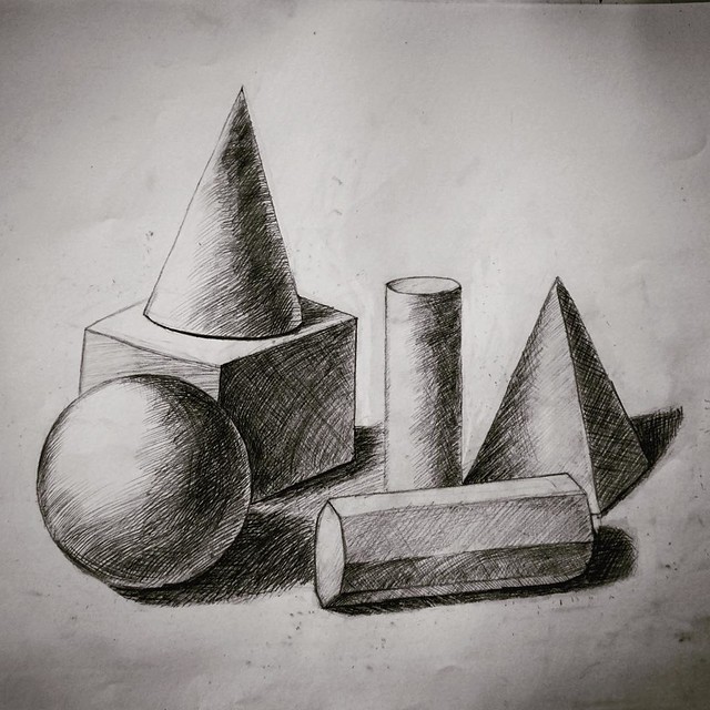 teaching value shading geometric forms ideas art children 