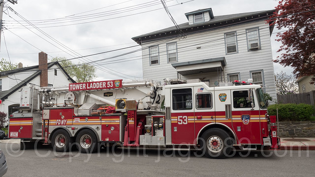 FDNY Tower Ladder 53 Fire Truck, City Island, New York City - a photo