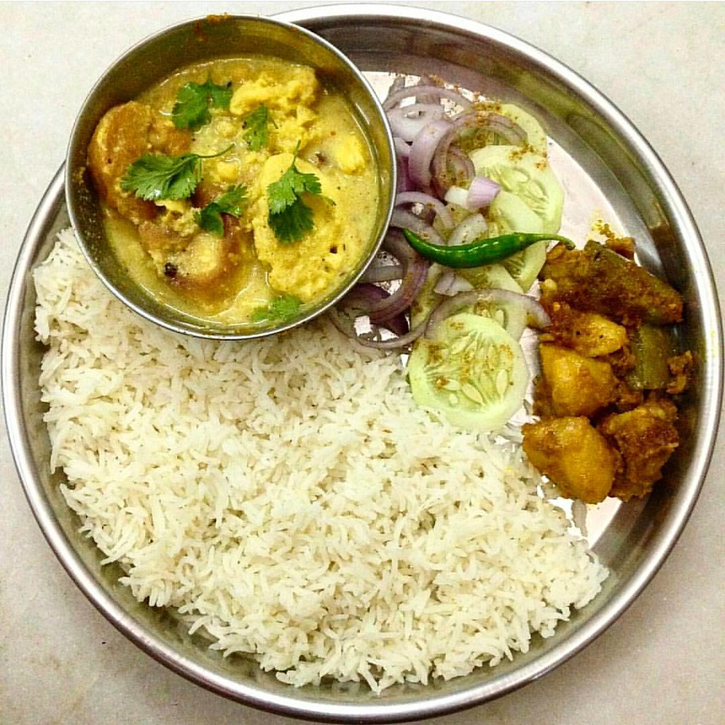 A home made food for lunch plate full of steamed rice, cud… Flickr