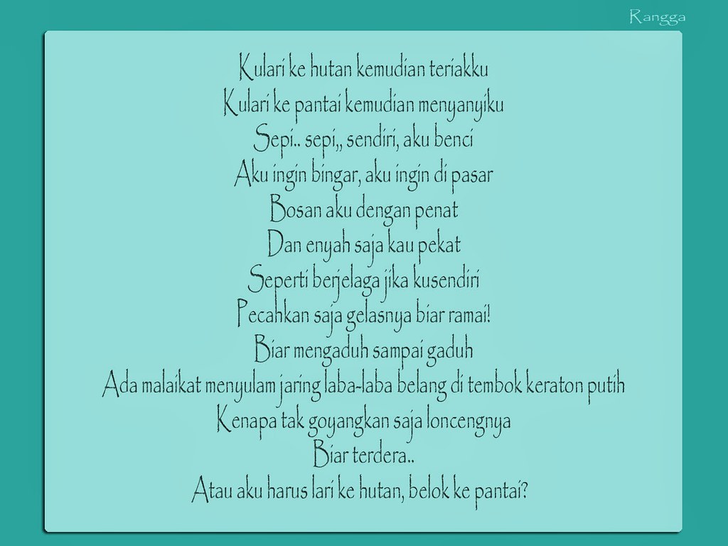 Pecahkan Saja Gelasnya Biar Ramai Puisi KT Puisi