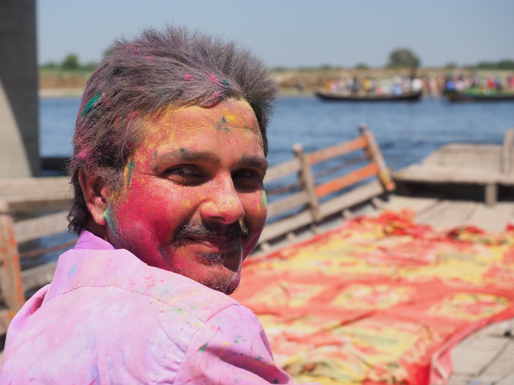 Holi pilgrim on the Yamuna river banks Vrindavan (Uttar Pr… Flickr