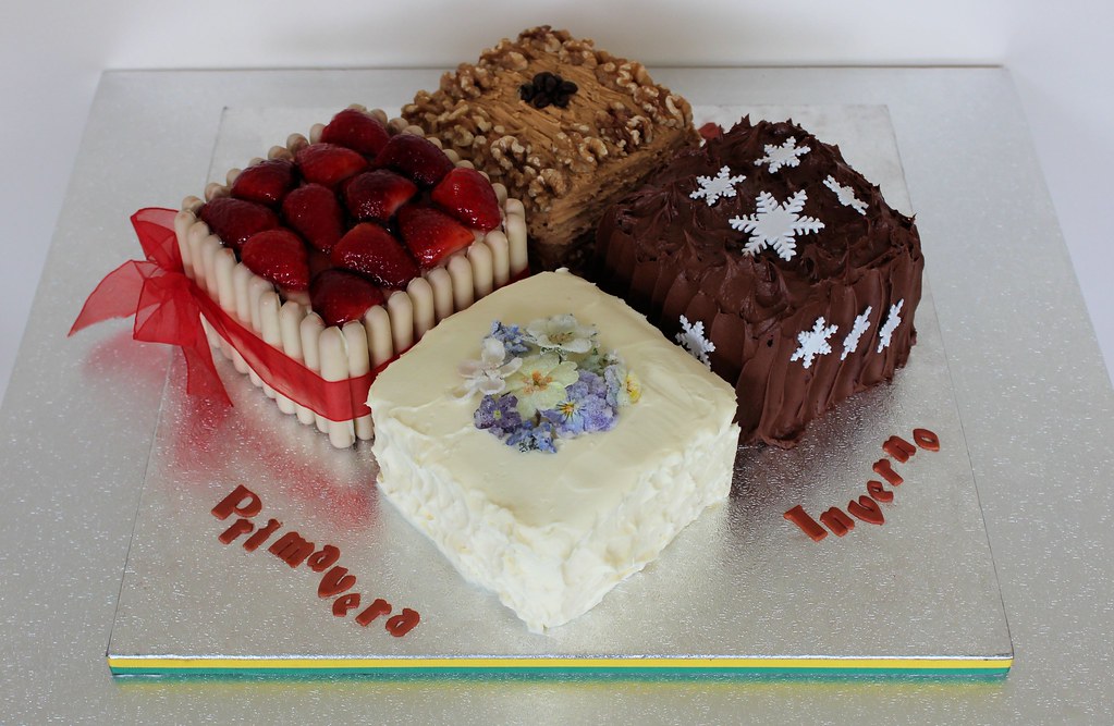 Four seasons cake spring view Why bake one birthday cake… Flickr