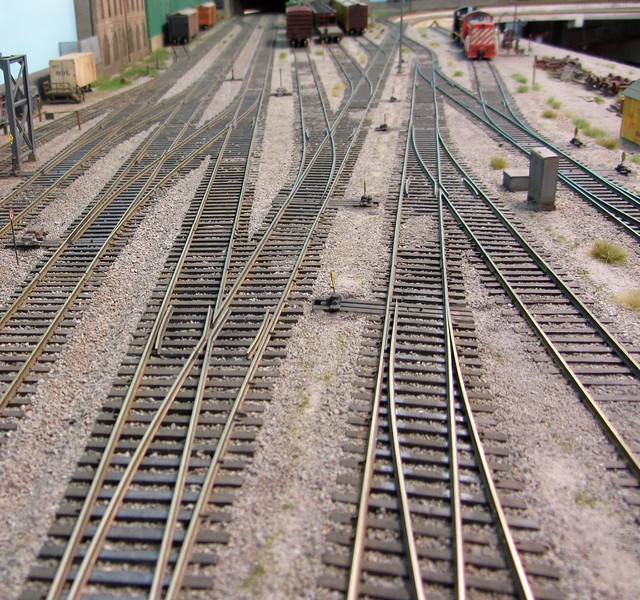 Cork sheet under yard tracks Model Railroader Magazine Model