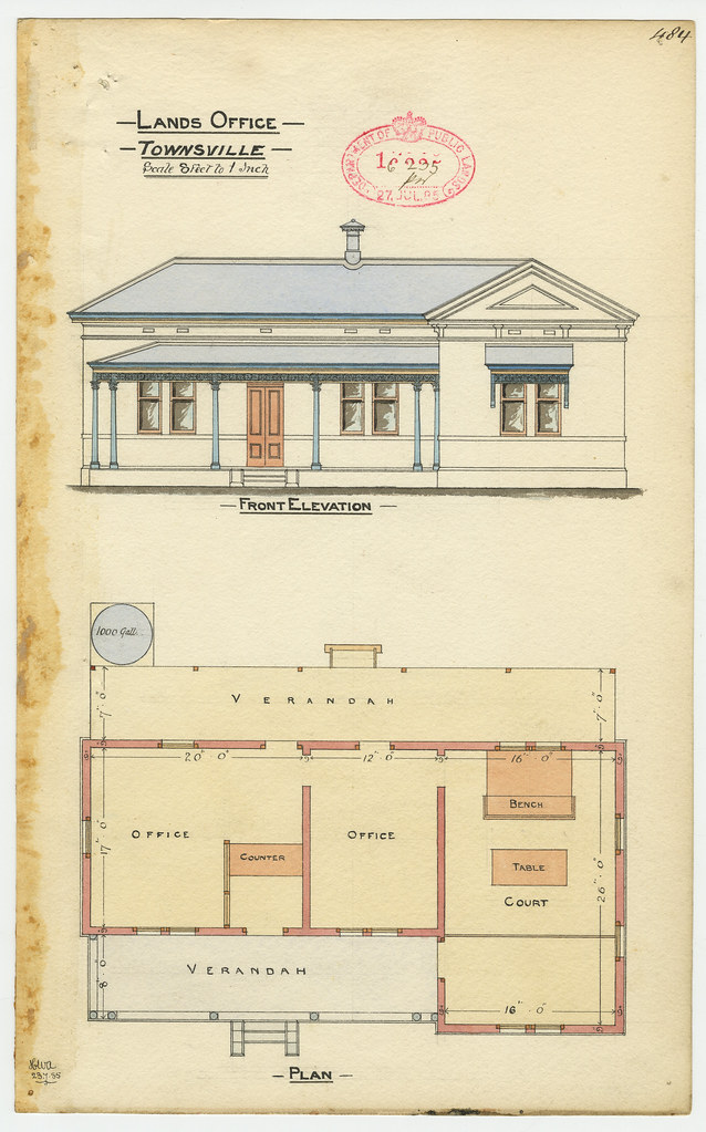 Architectural drawing of the Lands Office, Townsville, 23 … Flickr