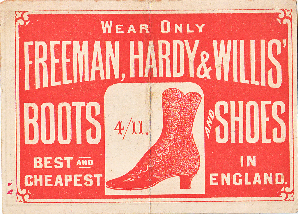 CHROMO FREEMAN HARDY AND WILLIS ADVERT BACK DEG… Flickr