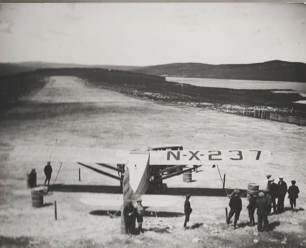 The "Columbia" airplane at the Harbour Grace airstrip, cir… Flickr