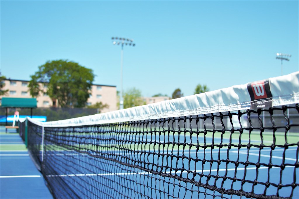 Blue Tennis Court Tennis Court by the Six Pack. Photo take… Flickr