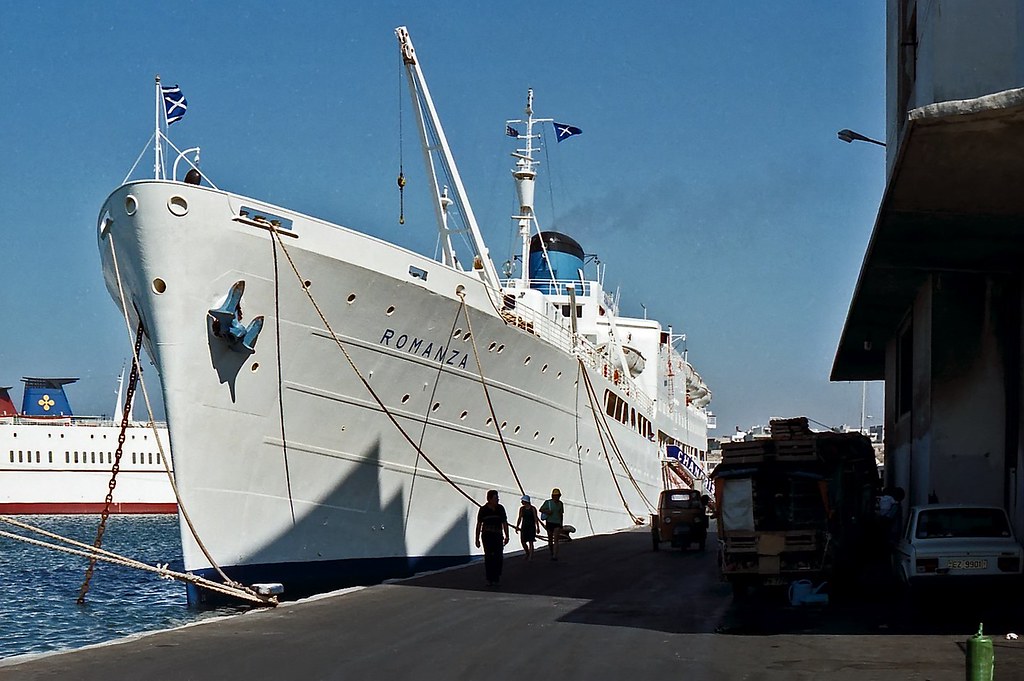 MS Romanza, Heraklion, Crete, September 1987 Chandris