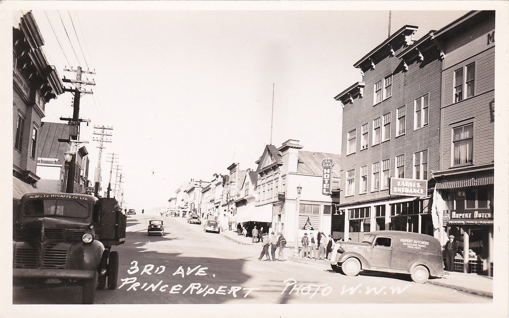 Postcard Prince Rupert, BC, 1940s "3rd Ave. Prince Rupert… Flickr