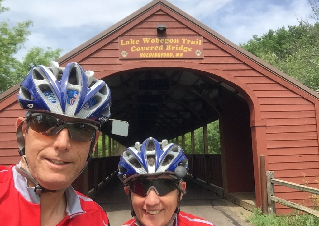 Selfie at the Holdingford covered bridge on the Lake Wobeg… Flickr