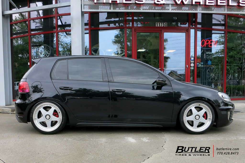 VW Golf GTI with 19in Avant Garde M240 Wheels and Pirelli P Zero Nero