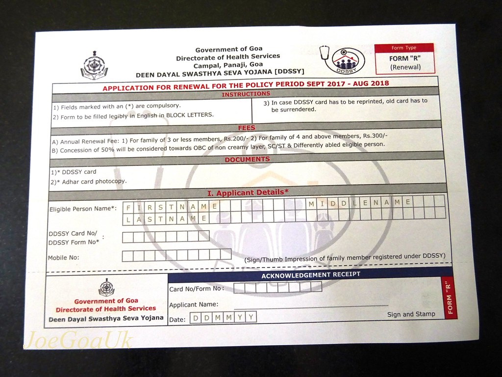 Form R (Renewal) DDSSY Renewal form, premium Rs. 200 or 30… Flickr