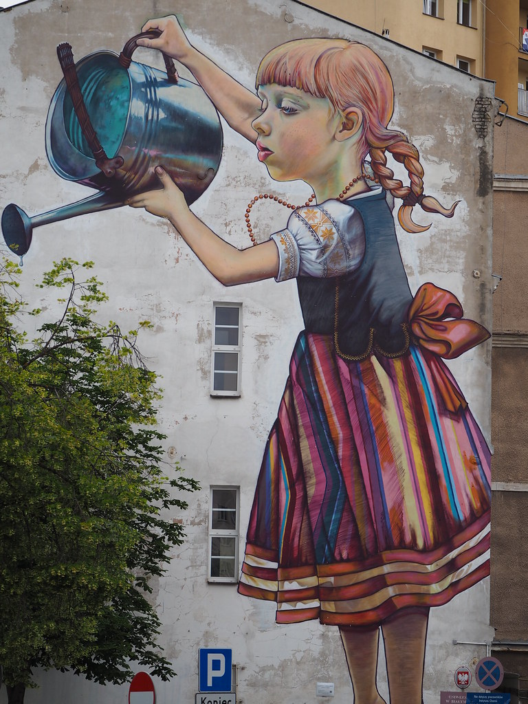 Mural in Bialystok girl with a watering can Mural in Bialy… Flickr