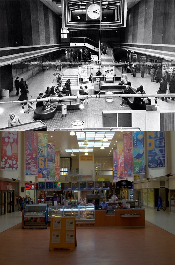 Belle Vale Shopping Centre, 1978 and 2017 Keith Jones Flickr