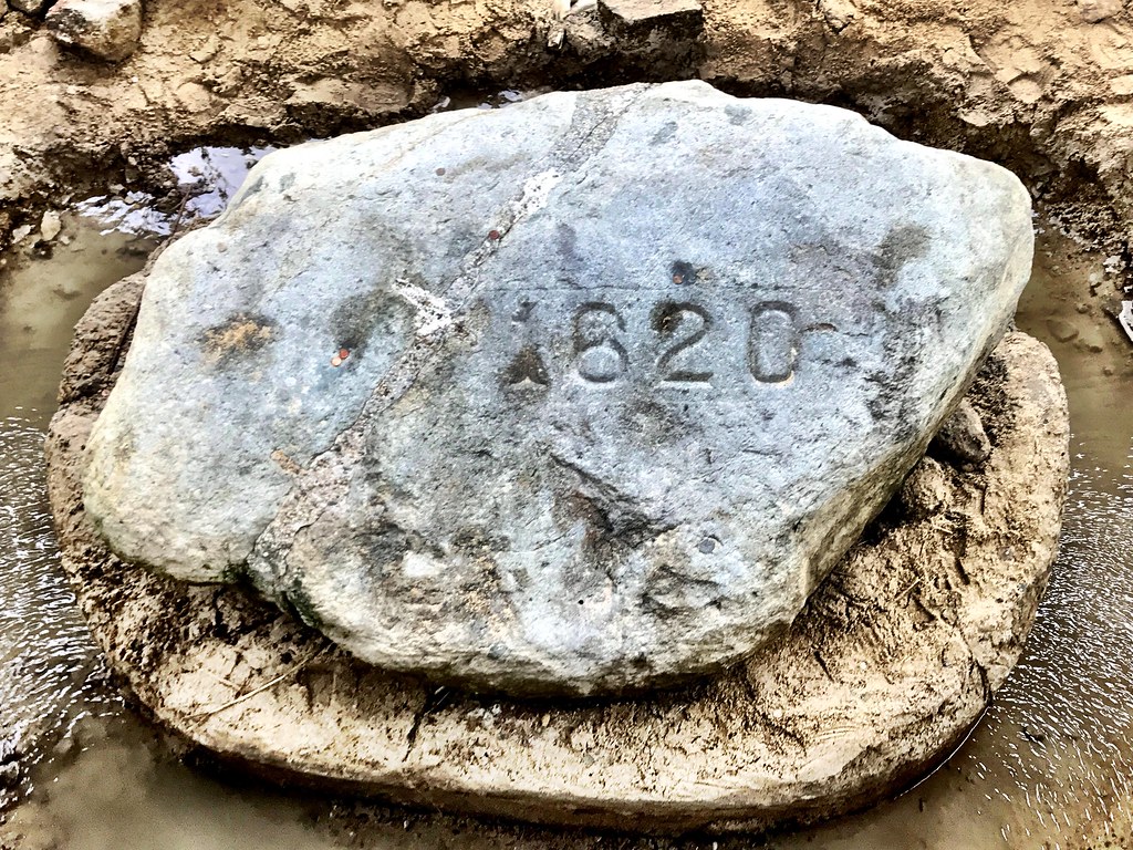 The actual Plymouth Rock where the pilgrims landed Flickr