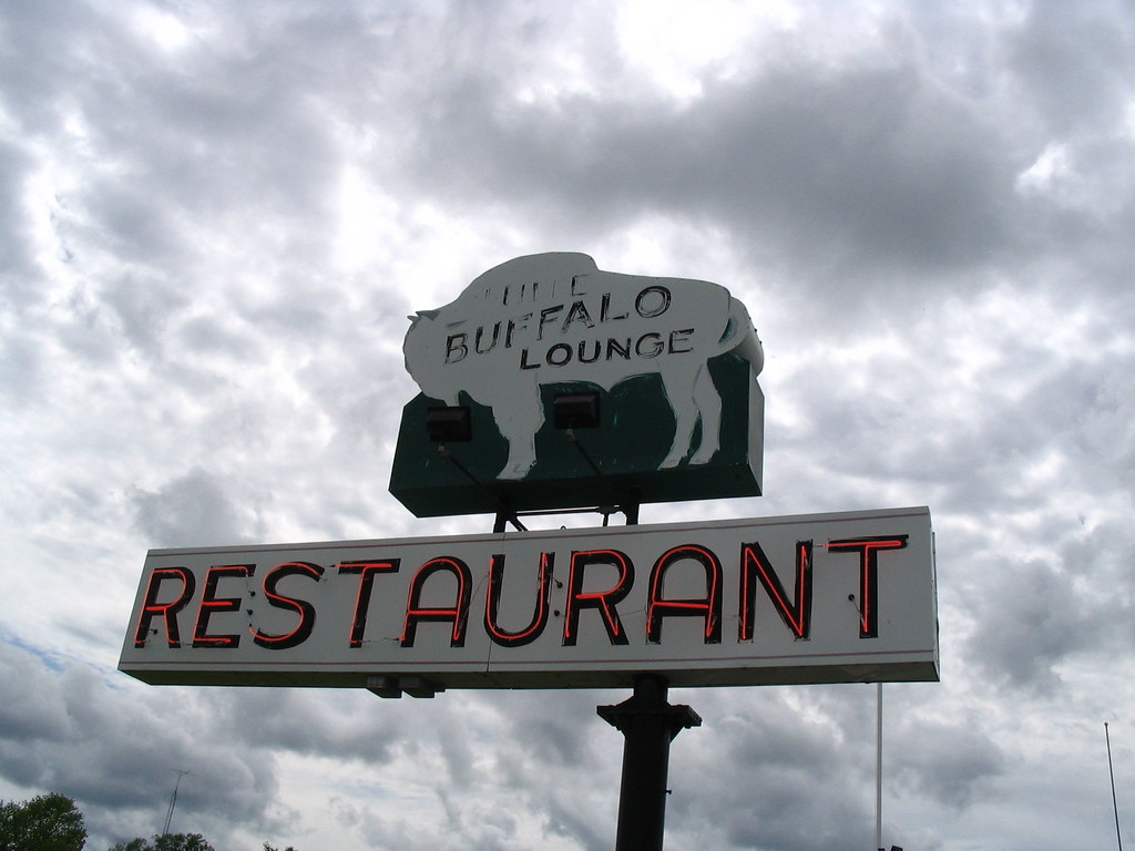 Buffalo Lounge Restaurant sign, Albia, Iowa I thought this… Flickr