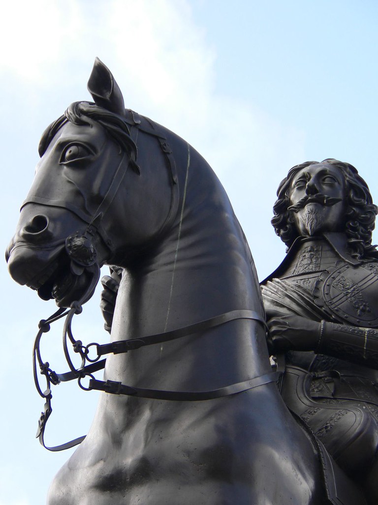King Charles I Stuart Equestrian Statue in Trafalgar Square London a