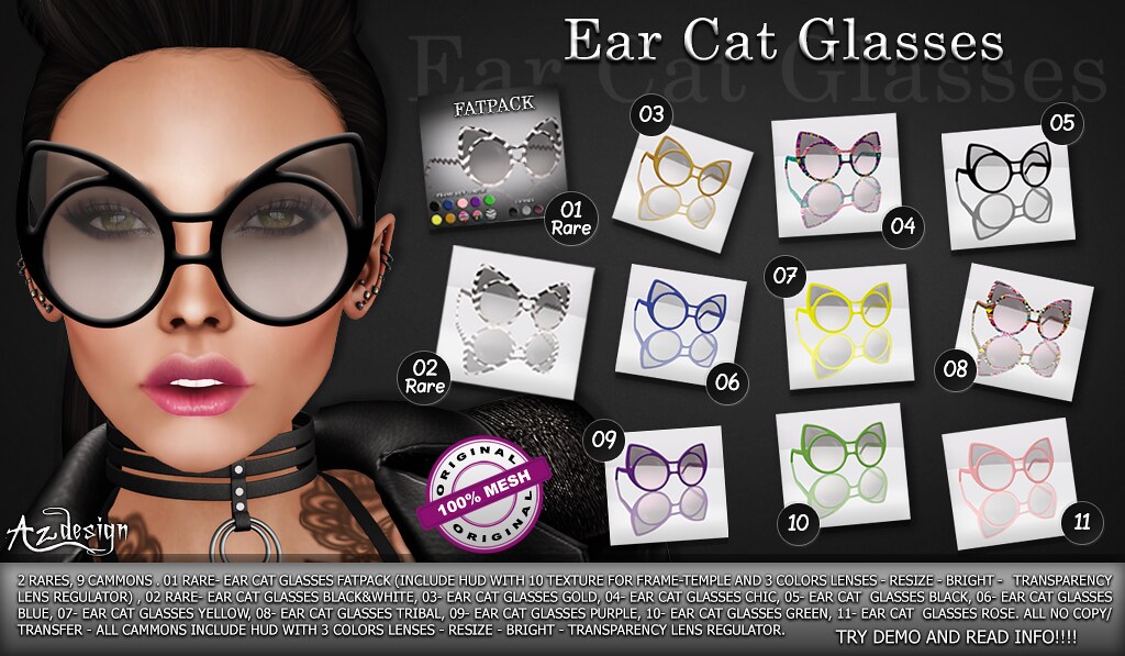 GACHA EAR CAT GLASSES Ear Cat Glasses Gacha Azdesign In … Flickr