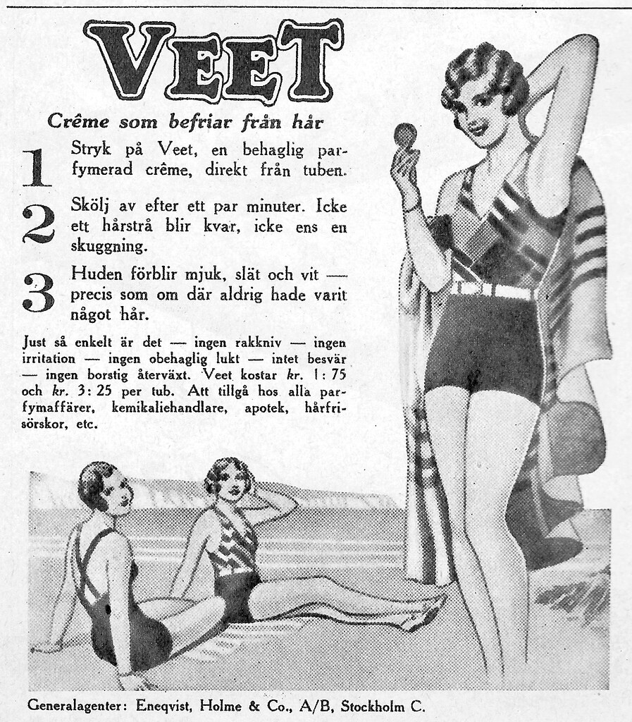 Veet hair removal creme, 1931 Husmodern nr 29 1931 Once a garden