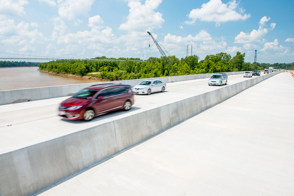 New I30 Red River bridge Traffic heads east on the recent… Flickr