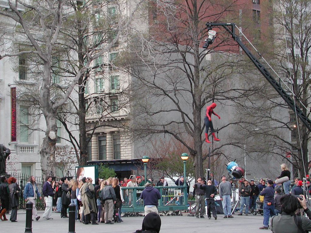 Some scenes for a SpiderMan movie being filmed near City … Flickr