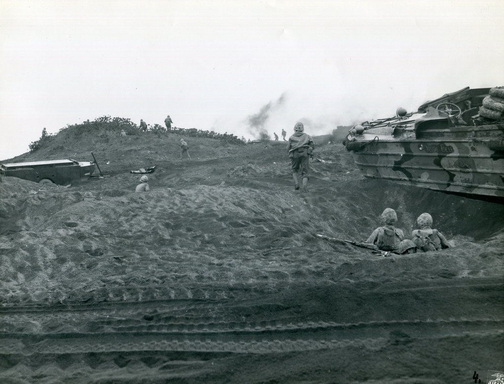 Marines Attacking Japanese Pillbox on Beach, Iwo Jima, 194… Flickr