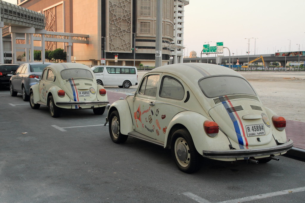 VW Beetle pair Dubai Martyn Powell Flickr