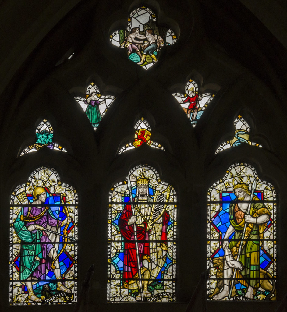 Exeter Cathedral, Stained glass window Depicting Jonathan,… Flickr