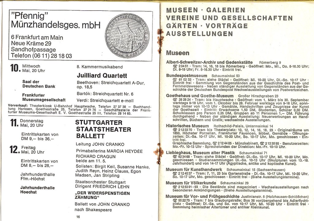 Konzert Programm Jahrhunderthalle FfM Höchst 1972 S … Flickr