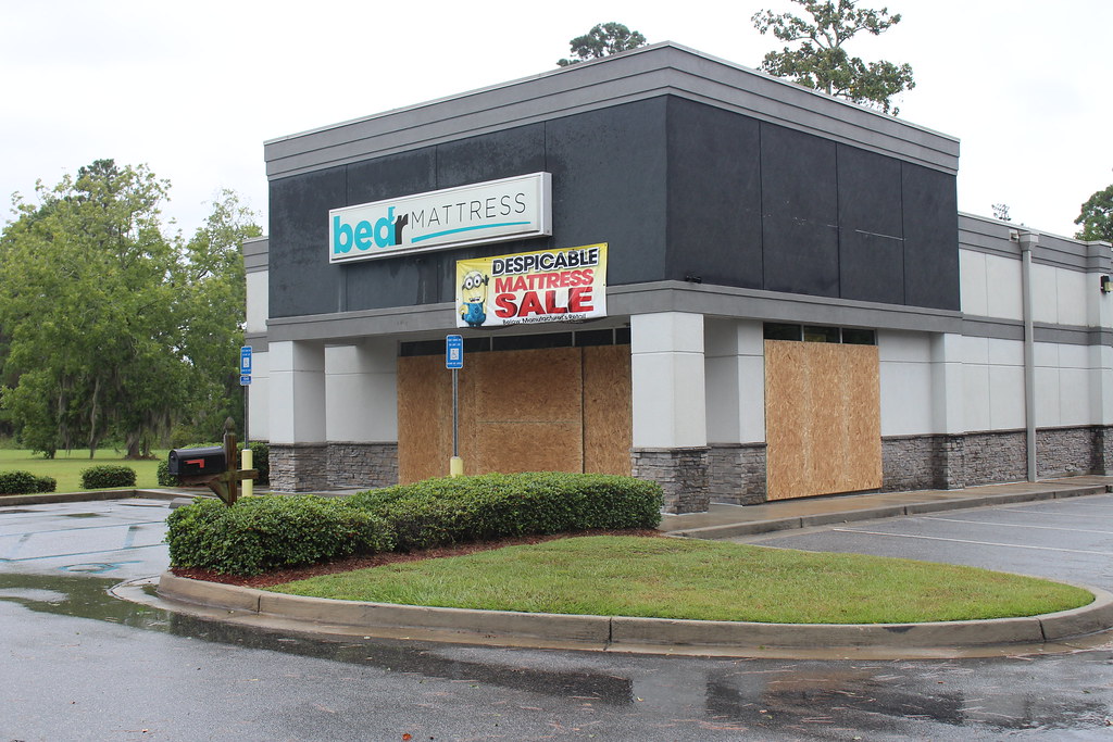 Bed'r Mattress boarded up pre Irma, Valdosta, Flickr