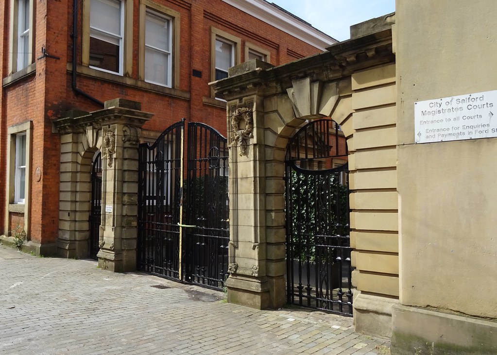 19th Century Gates, Town Hall, Salford . Peter Hughes Flickr