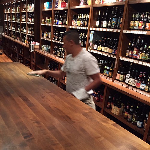 Our new communal tables are getting stained today. What do… Flickr