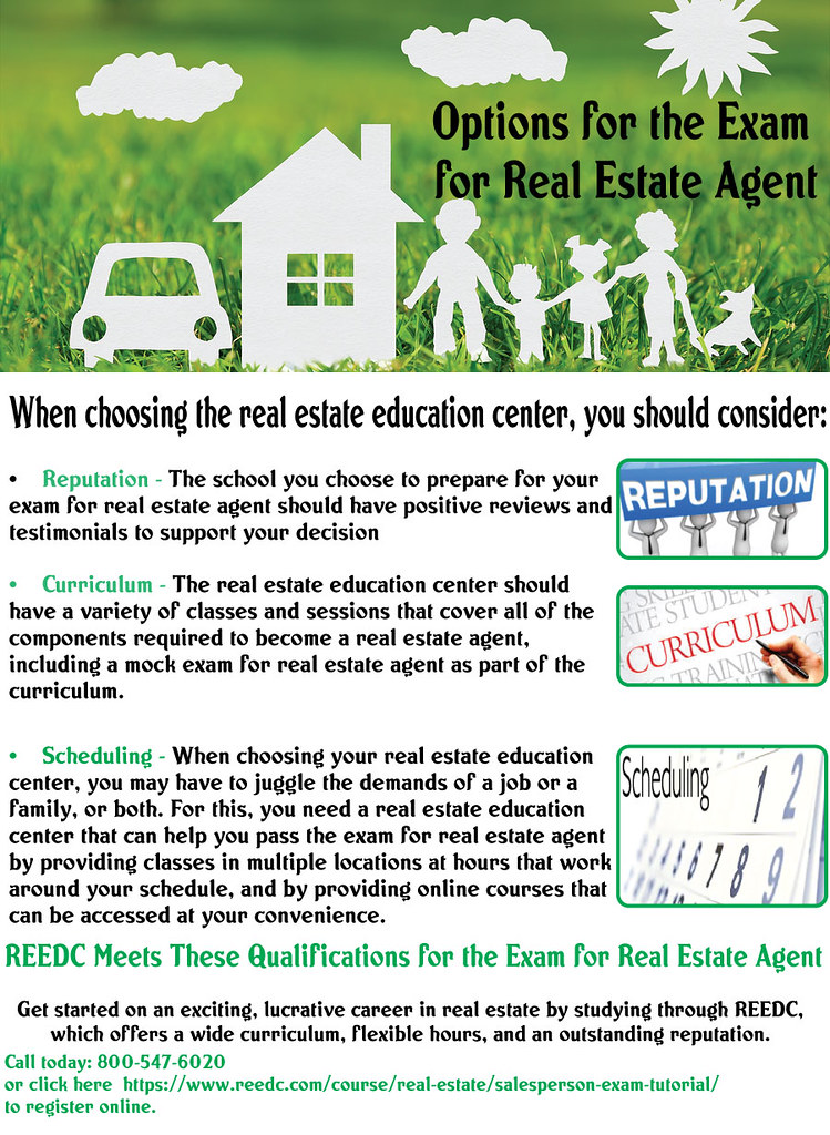 Options for the Exam for Real Estate Agent REEDC, which of… Flickr