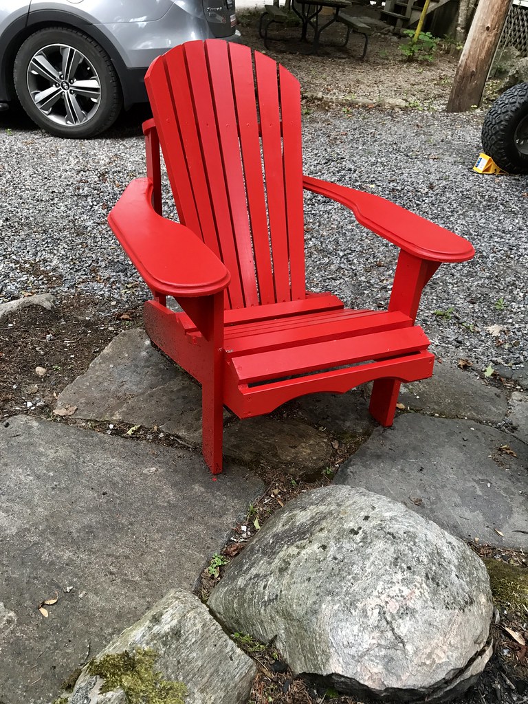 Muskoka Bible Camp Red wooden Muskoka chair. antefixus21 Flickr